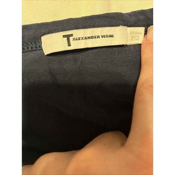 T Alexander Wang Solid Navy Blue Short Sleeve T Shirt Small - Picture 3 of 4